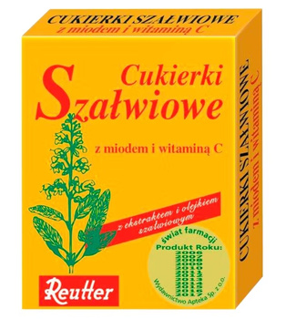 Cukierki Szałwiowe z Miodem i Wtaminą C, 50 g - Reutter
