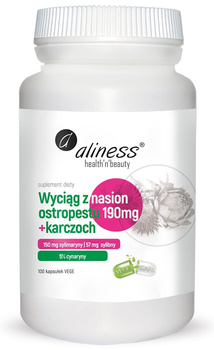 Wyciąg z Nasion Ostropestu 190 mg + Karczoch, 100 kaps. vege - Aliness