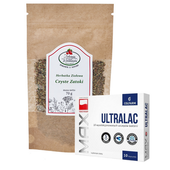 ZESTAW Herbatka CZYSTE ZATOKI + PROBIOTYK UltralaC Rich