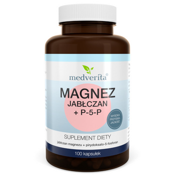 Magnez Jabłczan + P-5-P, 100 kaps. - Medverita