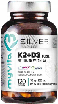 Silver Pure, Witamina K2+D3 FORTE, 120 kaps. - MyVita