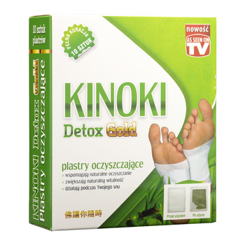 Kinoki Detox Gold plastry oczyszczające na stopy, 10 szt. - Aura Herbals
