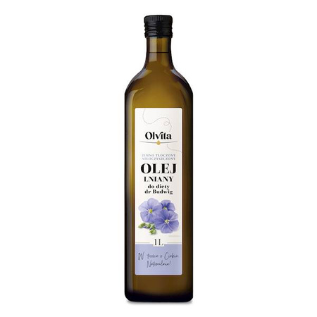 Olej lniany do diety dr Budwig, 1000 ml - OlVita