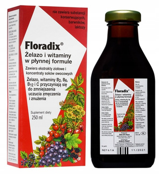 Żelazo i witaminy w płynnej formule, 250 ml - Floradix