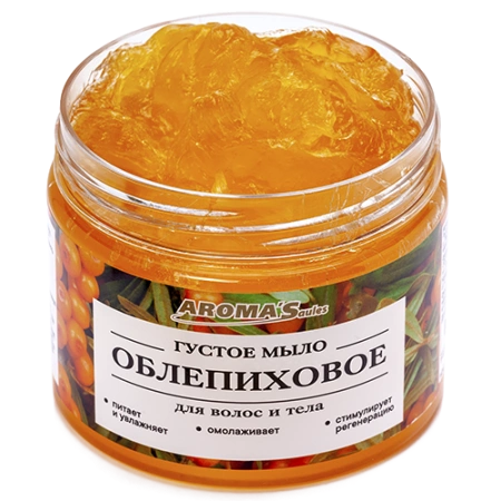 Gęste mydło do włosów i ciała - rokitnik, 250 g - Saules Sapnis