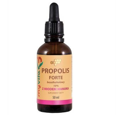Propolis FORTE bezalkoholowy 10% z miodem manuka, 50 ml - MyVita
