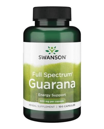 Guarana 500 mg, 100 kaps. - Swanson