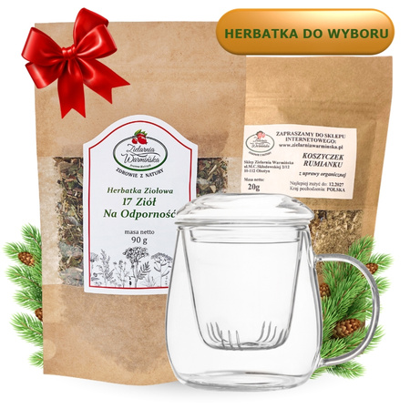 Zestaw ,,Odporność i Witalność" z herbatką i szklanym zaparzaczem + 20 g ziół GRATIS