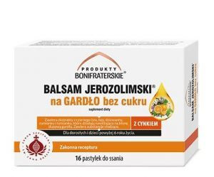 Balsam Jerozolimski na Gardło, bez cukru, pastylki do ssania, 16 szt. - Produkty Bonifraterskie