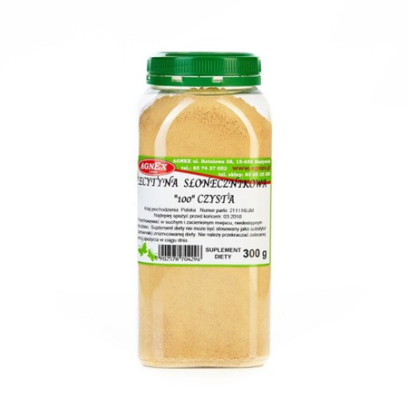 Lecytyna Słonecznikowa '100' Czysta, 300 g - Agnex