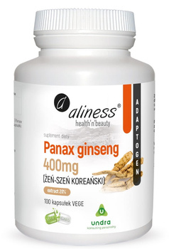 Panax Ginseng 400 mg, 100 kaps. vege - Aliness