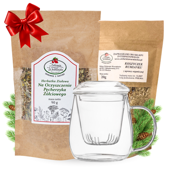 Zestaw Herbatka ziołowa ,,Na Oczyszczenie Pęcherzyka Żółciowego" + kubek z zaparzaczem + 20 g ziół GRATIS