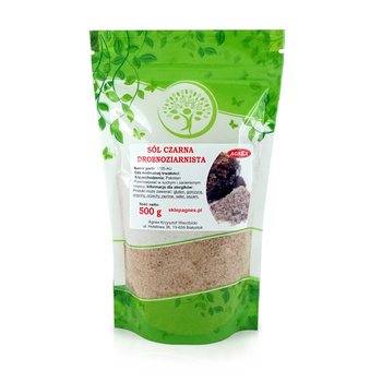 Sól Czarna Kala Namak Drobnoziarnista, 500 g - Agnex