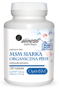 Aliness MSM SIARKA ORGANICZNA PLUS 180 tabletek