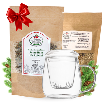 Zestaw Herbatka ziołowa ,,Remedium Na Robaki" + kubek z zaparzaczem + 20 g ziół GRATIS
