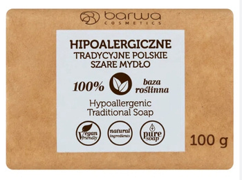 Hipoalergiczne polskie szare mydło, 100 g - Barwa Cosmetics