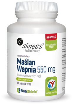 Maślan Wapnia 550 mg, 100 tabl. vege - Aliness