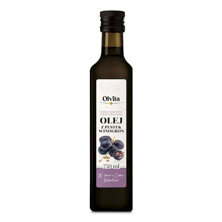 Olej z pestek winogron, tłoczony na zimno, 250 ml - OlVita