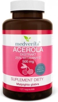Acerola ekstrakt 25%, 120 kaps. - Medverita