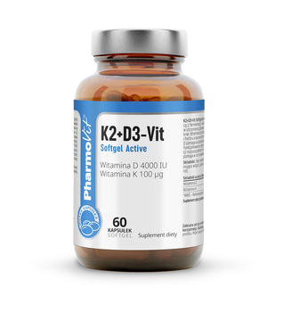 K2+D3-Vit Softgel Active, 60 kaps. - Pharmovit