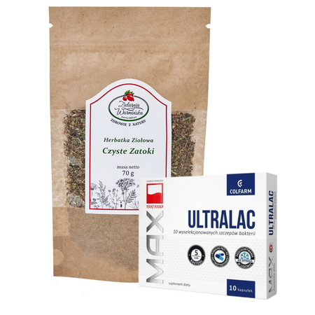 ZESTAW Herbatka CZYSTE ZATOKI + PROBIOTYK UltralaC Rich