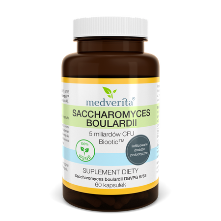 Saccharomyces Boulardii Biootic™ 5 miliardów CFU, 60 kaps. vege - Medverita