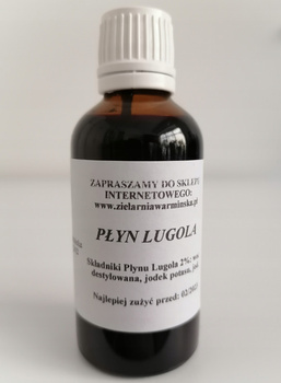 Płyn Lugola 2 % jodu wodny roztwór jodu krystalicznego w jodku potasu 50 ml