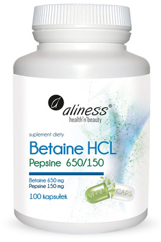 Betaine HCL Pepsine 650/150, 100 kaps. vege - Aliness