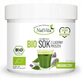 BIO Sok z Lucerny w proszku, 130 g - NatVita
