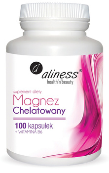 Magnez Chelatowany + Witamina B6, 100 kaps. - Aliness
