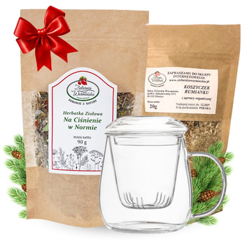 Zestaw Herbatka ziołowa ,,Na Ciśnienie w Normie" + kubek z zaparzaczem + 20 g ziół GRATIS