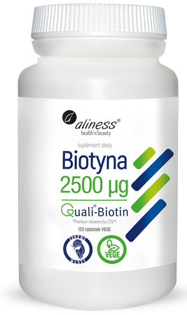 Biotyna 2500 mcg, 120 tabl. vege - Aliness
