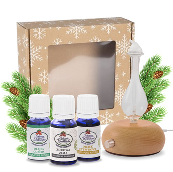 Dyfuzor + 3 olejki - cytrynowy, cubeba i ,,Zdrowa Zima” 10 ml - z możliwością personalizacji olejków