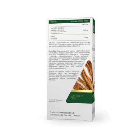 Dong Quai Forte 560 mg, 40 kaps. - Medica Herbs 