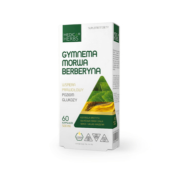 Gymnema, Morwa, Berberyna, 60 kaps. - Medica Herbs