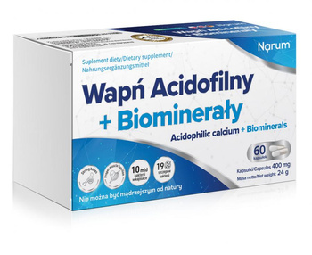 Wapń Acidofilny + Biominerały, 60 kaps. vege - Narum