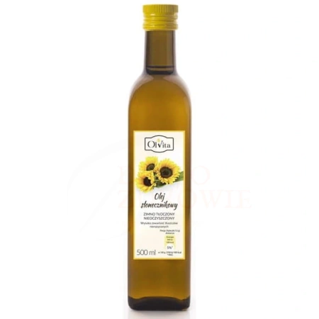 Olej słonecznikowy, tłoczony na zimno, 500 ml - OlVita