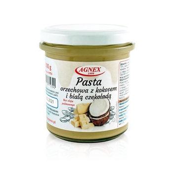 Pasta orzechowa z kokosem i białą czekoladą, 300 g - Agnex
