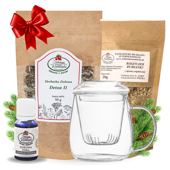 Zestaw Herbatka ziołowa ,,Detox II'' + kubek z zaparzaczem + olejek ,,Zdrowa Zima'' 10 ml + 20 g ziół GRATIS