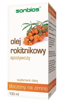 Olej rokitnikowy spożywczy tłoczony na zimno, 100 ml - Sanbios