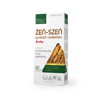 Żeń-szeń Właściwy (Koreański) Forte 400 mg, 60 kaps. - Medica Herbs
