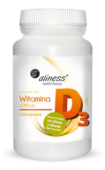 Witamina D3 2000 J.M, 120 kaps. - Aliness