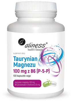 Taurynian Magnezu 100 mg z B6 (P-5-6), 100 kaps. vege - Aliness