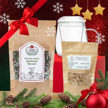 Zestaw Herbatka ziołowa ,,Spełnienie Marzeń" + kubek z zaparzaczem + 20 g ziół GRATIS