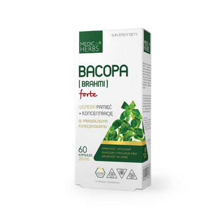 Medica Herbs, Bacopa forte, KONCENTRACJA, PAMIĘĆ