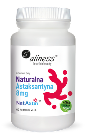 Naturalna Astaksantyna 8 mg, 60 kaps. vege - Aliness