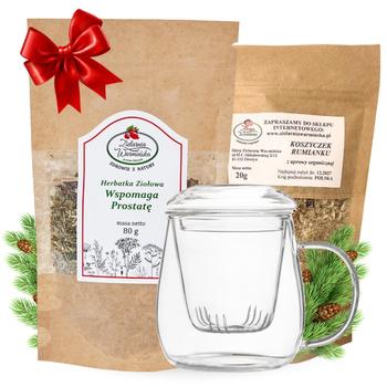 Zestaw Herbatka ziołowa ,,Wspomaga Prostatę" + kubek z zaparzaczem + 20 g ziół GRATIS