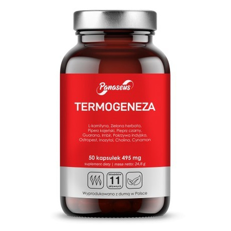 Panaseus Termogeneza - 50 kapsułek 495 mg odchudzanie Yango