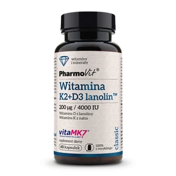 K2 + D3 lanolin™ 200 µg/4000 IU, 60 kaps. - Pharmovit