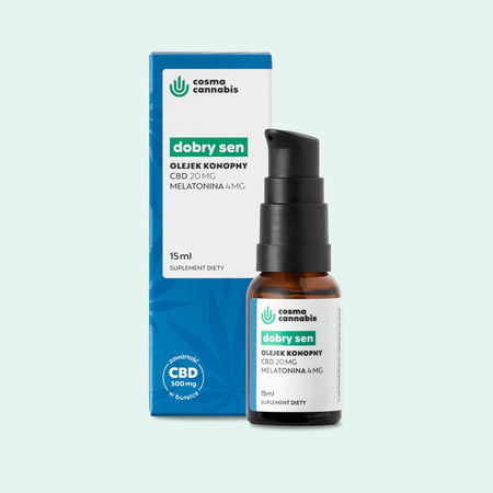 Olejek konopny Dobry Sen Cosma Cannabis 15 ml CBD 20 mg Melatonina 4 mg